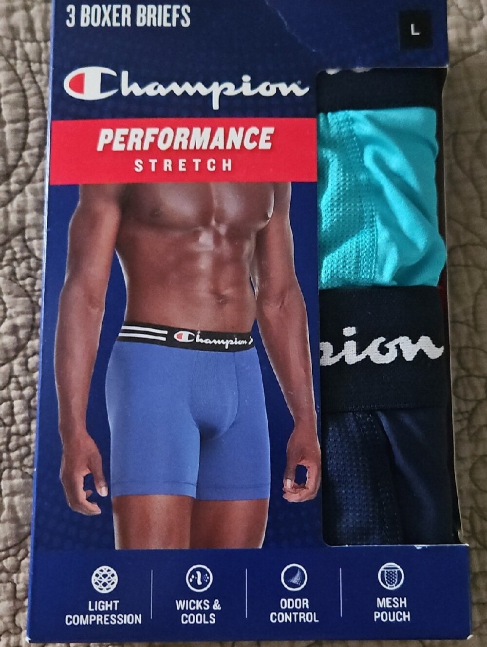 Champion Men's Performance Boxer Briefs - Blue & Turquoise